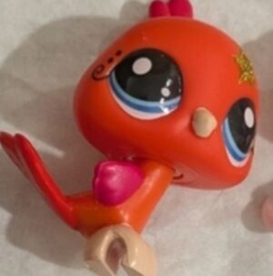 Littlest Pet Shop Vibrant Orange and Pink Peacock